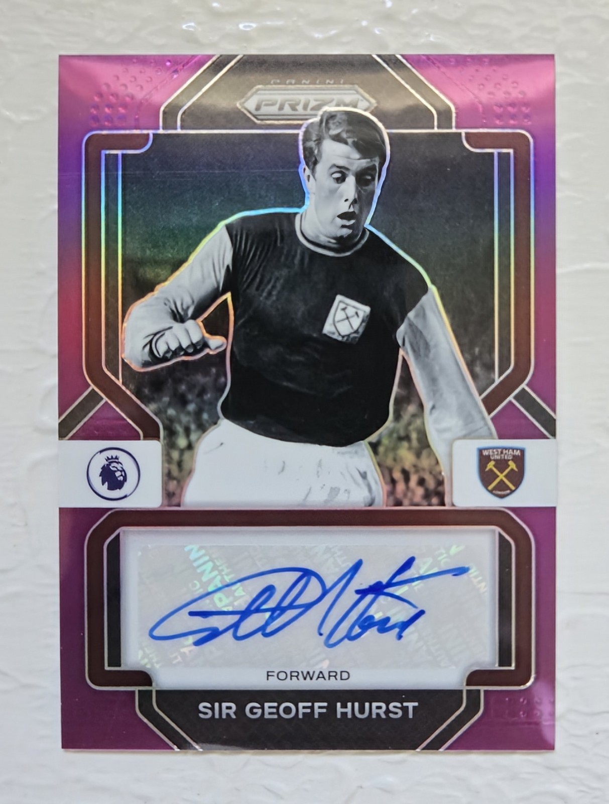 2022-23 Panini Prizm Premier League Signatures Purple Auto Sir Geoff Hurst/25  view 13