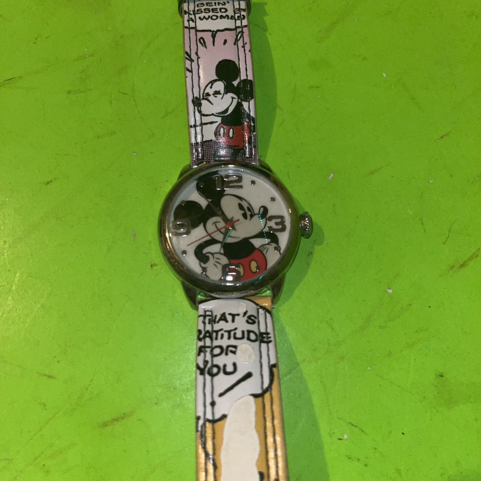 Disney Mickey Watch by Mzb Mck958h15 Silver Case Multicolor Cartoons Band 434