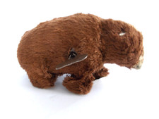 Vintage Wind Up Walking Brown Bear Toy Working with label.