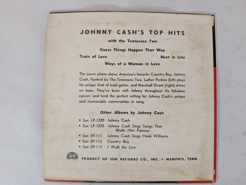 Johnny Cash with The Tennessee Two - His Top Hits - Sun EP-114- country - LISTEN - Imagen 3 de 5