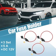 3 Set DC 12V Car ATC Blade Style Inline Mini Fuse Holder with 5A Mini Fuse
