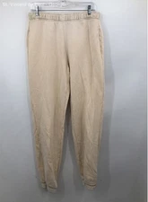 Unisex Cotton Citizens Beige Sweatpants Elastic Waist Made In USA - Size Large