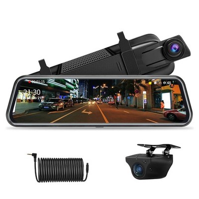 【2026 Upgrade】Jansite 10'' Spiegel Dashcam Front- und Rückfahrkamera schwarz