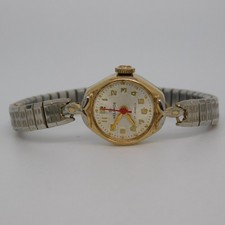 Vintage HELBROS 17 Jewels Wind-up Analog Women's Watch Sz. 5 1/2" for Parts