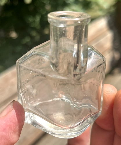NICE CLEAR FOXBORO RECORDER INK BOTTLE FOXBORO, MA 1890'S ERA CLEAN L@@K - Picture 3 of 8