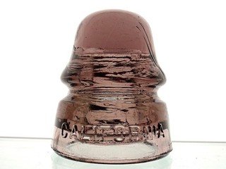 DOMER DARK PLUM PURPLE CALIFORNIA Glass Railroad Telephone Baby Signal Insulator