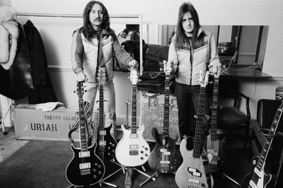 Guitarist Mick Box bassist Trevor Bolder from English rock band Ur- Old Photo