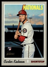 2019 Topps Heritage Carter Kieboom Rookie Washington Nationals #523