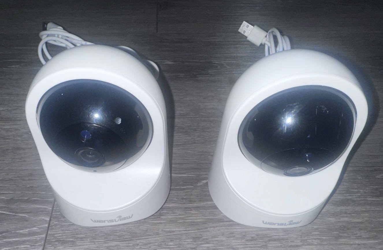 LOT OF 2! Wansview Q6 1080P Wireless Cloud Ip Security Camera Tested Works Great