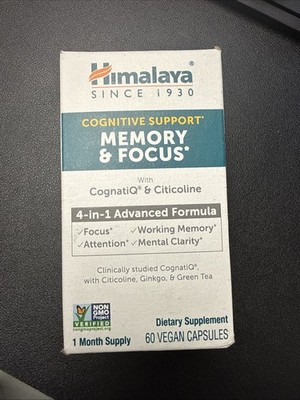 Himalaya Citicoline CognatiQ Ginkgo Green Tea Vegan Gluten Free 60 Capsules