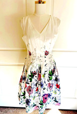 Tommy Hilfiger Women's Garden Party Dress Cotton Knee Length Size 6 Feminine