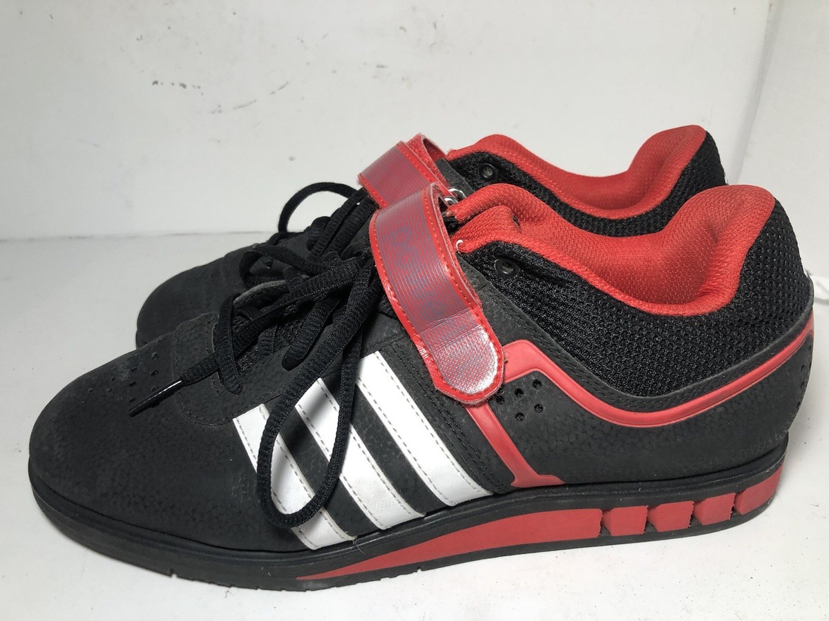 Adidas Powerlift 2.0 Black Red Weightlifting Gym Squat Shoes Mens Size