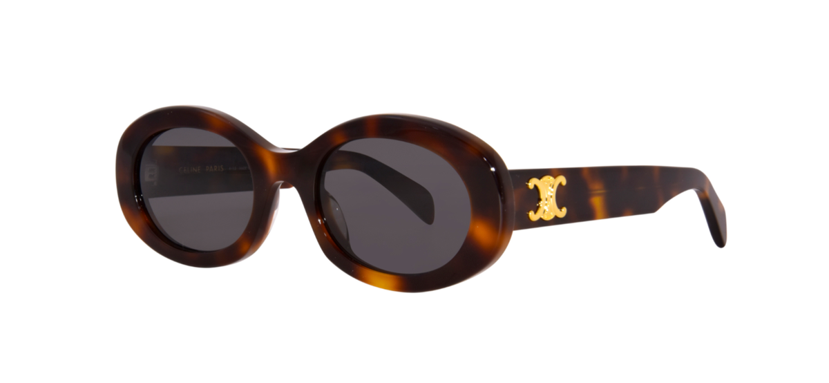 Celine Triomphe CL40194U 53A Shiny Havana/Smoke Oval Women
