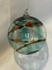 Handblown Glass Christmas Friendship Witches Ball Ornament 3.5" Green Blue Brown — photo 1
