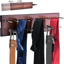 Wood Pull Out Belt Rack for Closet, 21 Tie Hanger Extending Sliding Tie Rack ...