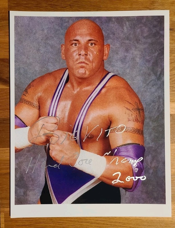 BIG VITO signed 8 X 10 photo WWF WWE WCW ECW pro wrestling 