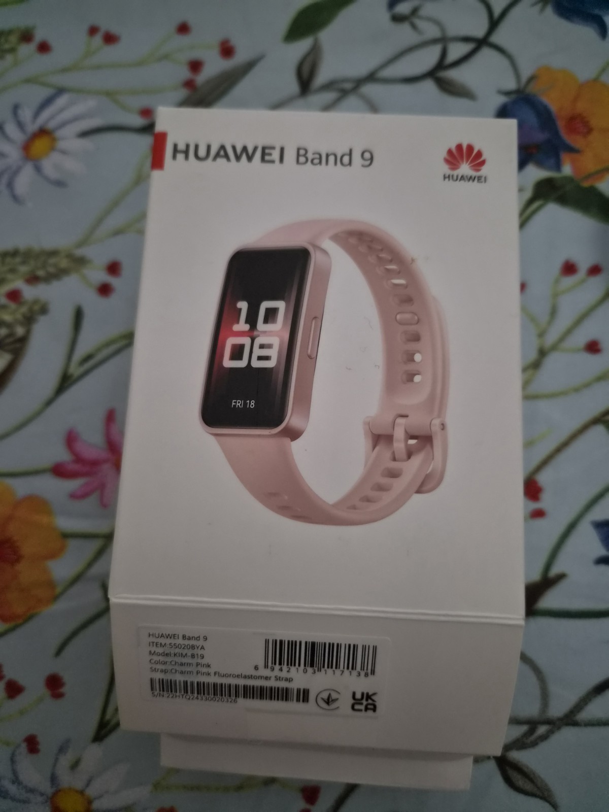 Huawei Band 9 Smart Band fitness tracker rosa con scatola e cavo ricarica