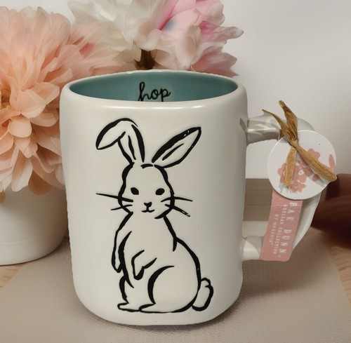 Rae Dunn Hop Mug Easter Bunny Rabbit Spring Artisan Collection White ...