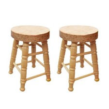 Miniature Counter Stool Dollhouse Furniture 2 PCS/Pack Wood Chair for Crafts ...