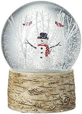 Christmas Snowman - Palla Di Neve Con Pettirossi E Alberi