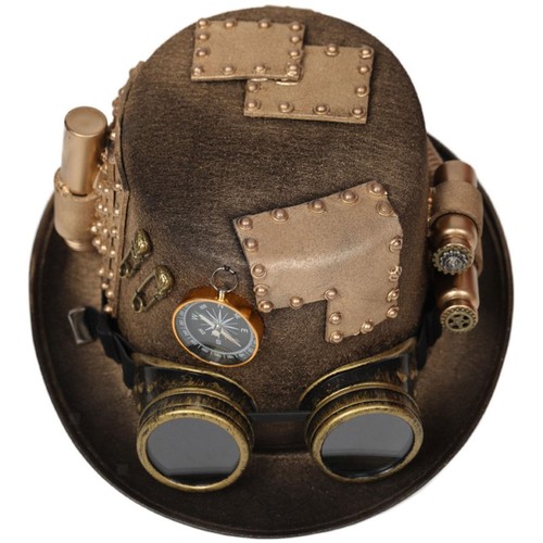 Steampunk Top Hat Denim Hat Women Men Stage Hat for Cosplay Rave Party - Picture 5 of 5