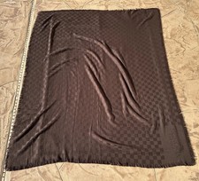 SIGNORIA di Firenze BROWN KNIT CHECK PRINT SOFT WOOL THROW BLANKET 72" x 59"