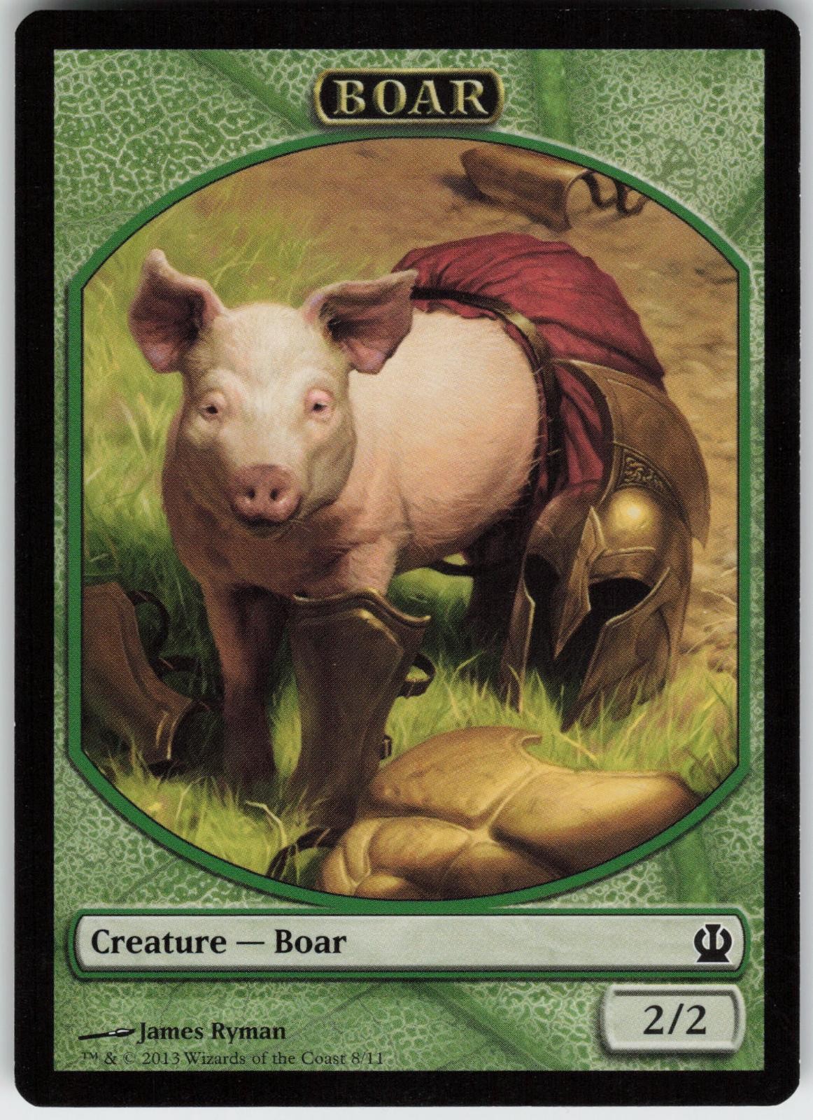 Boar Token 8 Token Theros Magic: The Gathering Lightly Played