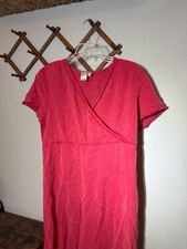 Coldwater Creek Red 100 Tencel Lyocell V-Neck Empire Waist Dress Size M