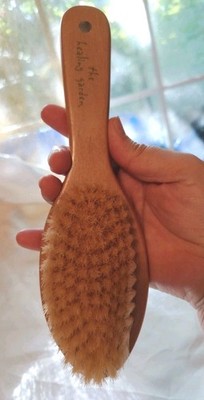 The Healing Garden Wooden Natural Bristle Body Brush for Dry or Wet Brushing 9in