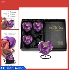 Mini Heart Urn for Human Ashes Aluminum Keepsake with Stand Remembrance Tribute