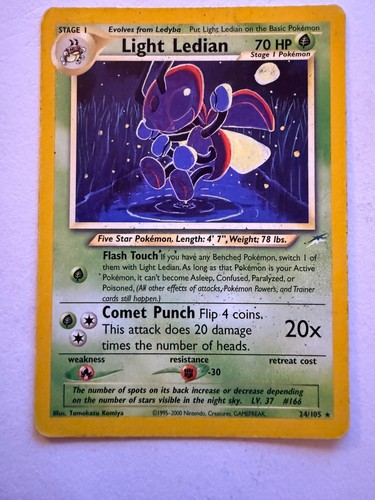 Light Ledian 24/105 Neo Destiny Rare Non-Holo Pokemon Card WOTC Unlimited MP