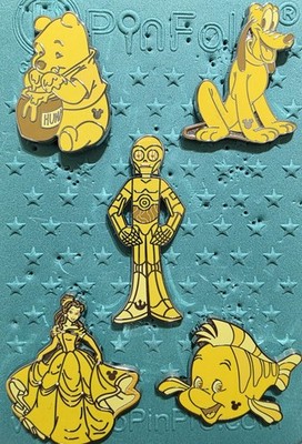 Disneyland Hidden Disney 2025 Wave B Pins - Yellow Color Story Set