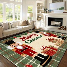 Limited Edition Christmas Mat, Velvet 850gm , Non-Slip Machine Washable with Nut