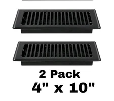 2x Floor Register 4X10, Floor Vent Covers Home Floor Sidewall Heavy Duty Steel 