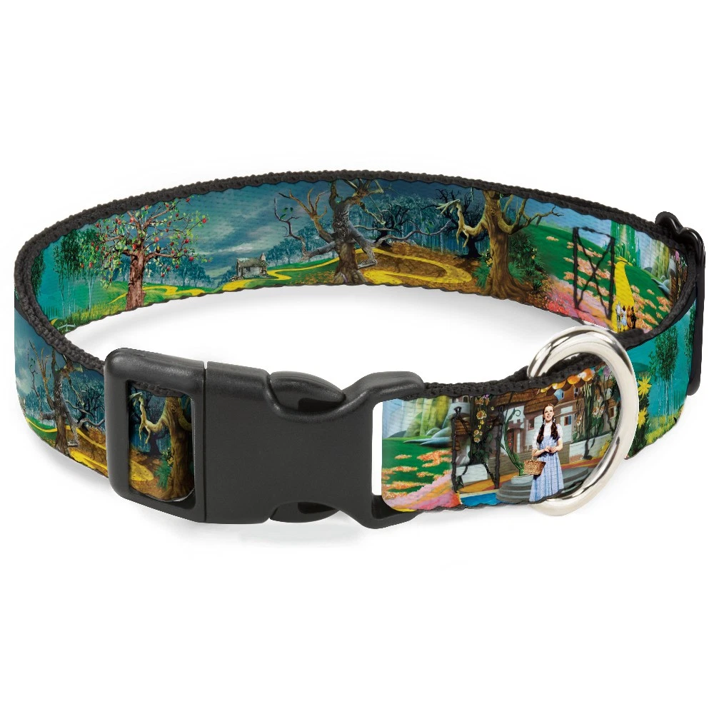 Plastic Clip Collar The Wizard of Oz Yellow Brick Road Scenes WIDE-Medium 16-23"