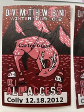 Dave Matthews Band 2012 Signed All Access Pass 12/18/12 1st Mariner Arena