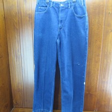 Towncraft Vintage Denim Mens 36 X 32 Blue Jeans Pockets Distressed Pleated