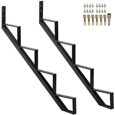 Steel Stair Step Riser 2 Pack, 4-Step Steel Stair Stringer, One Step Stair St...