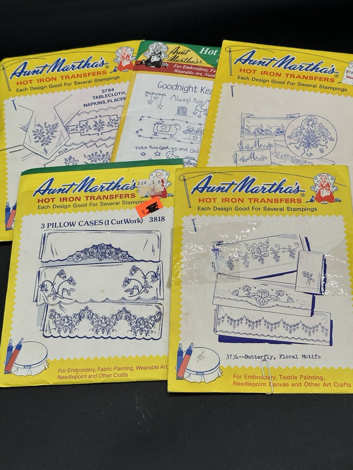 Transfer Pattern 1960's Vtg Lot Of 5