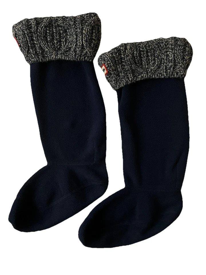Calcetines altos Hunter Original Waffle Cuff, azul marino/gris, medianos Foto 3 de 3
