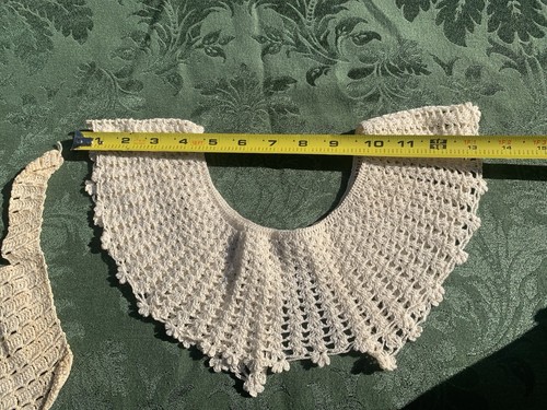 Vintage Handmade Lace Collar Detachable Crochet Button Closure RBG - Picture 3 of 10