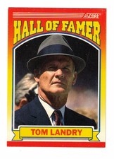 1990 Score Hall of Famers #597 - Tom Landry - Dallas Cowboys HOF  NFL