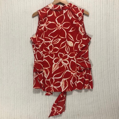 Jones New York Floral Sleeveless Top Button Down Blouse Red White 1X - Picture 4 of 7