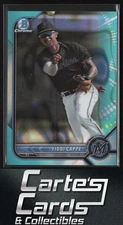 Yiddi Cappe 2022 Bowman Draft #BDC-96 Chrome Aqua Lava Refractor Marlins 71/199