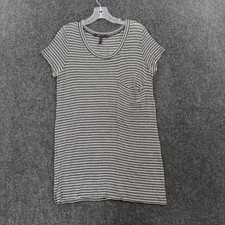 BCBGMAXAZRIA Dress Women's Medium Black Striped T-Shirt Pocket Jersey Casual