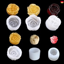Yayatty 3D Blume Silikonform, 6 St&uuml;ck 3D Blume Silikon Kerzenform, Blume