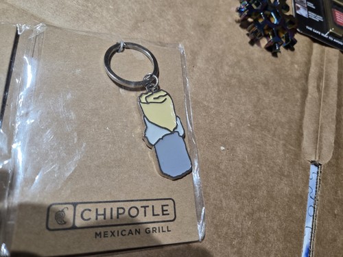 2 Llavero medio anillo burrito aguacate esmalte chipotle, nuevo, descatalogado, RARO - Imagen 3 de 4