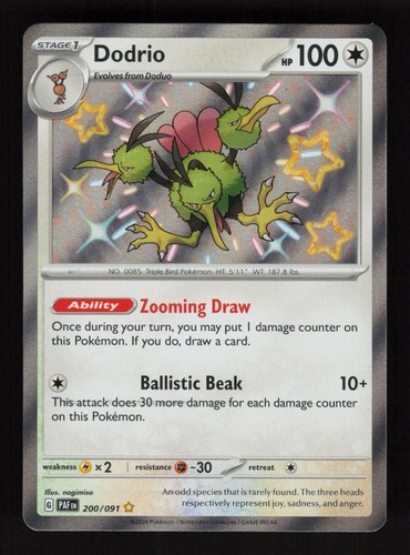 Dodrio Shiny Rare Paldean Fates 200/091 Near Mint