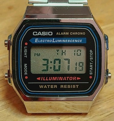 Casio Men's Alarm Chrono Digital Day Date SS Bracelet Electro Luminescence