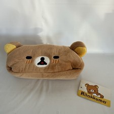San-X Rilakkuma Bear Plush Pencil Phone Makeup Case Pen Pouch 2018 New With Tags